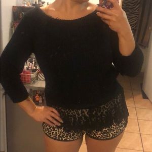 🌚 Cozy Hi-Lo Hem Sweater with Lace Trim 🌚